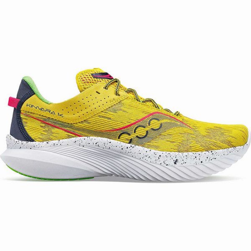 Men\'s Saucony Kinvara 14 Running Shoes Yellow | IPTQYEM-34