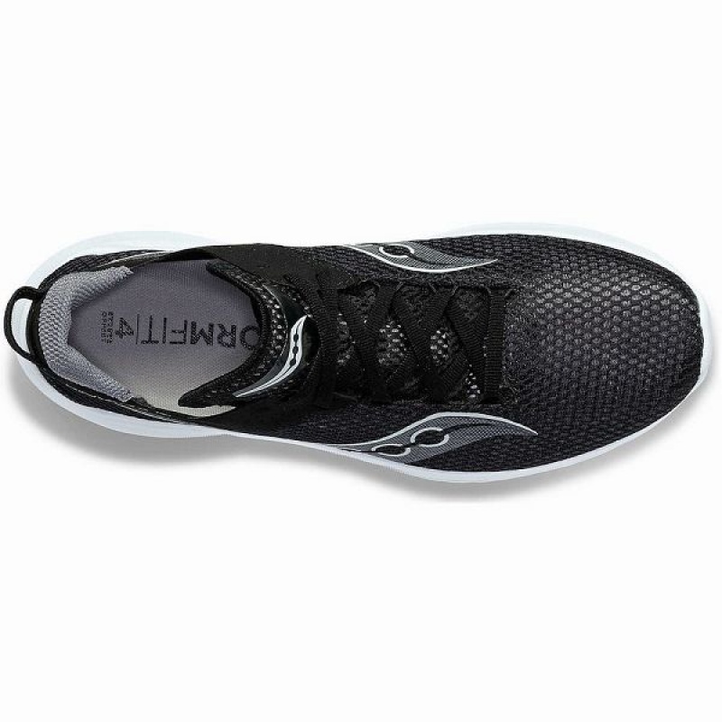 Men's Saucony Kinvara 14 Wide Running Shoes Black / White | EVNUWAF-68