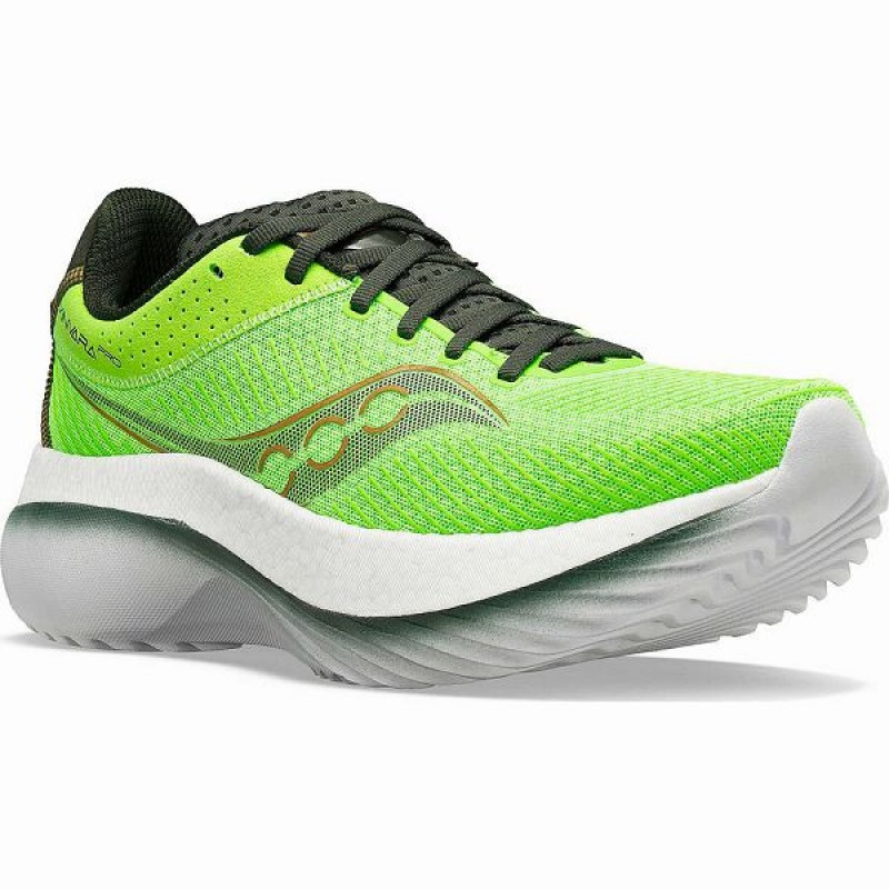 Men's Saucony Kinvara Pro Running Shoes Slime / Umbra | UKXWITA-58