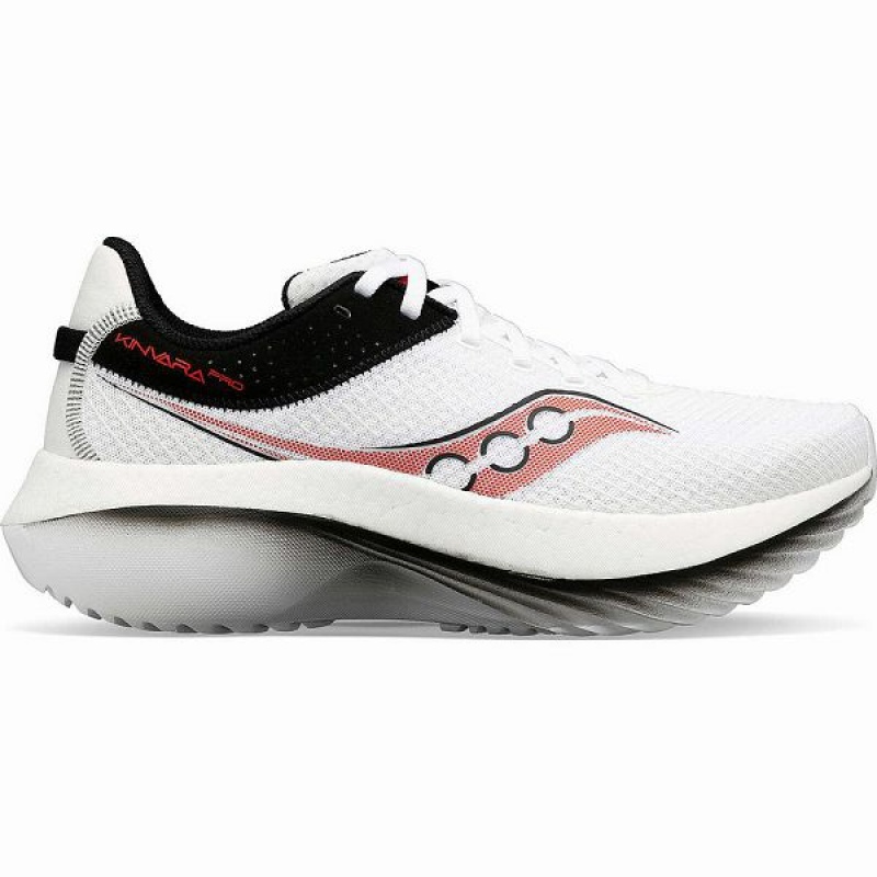 Men\'s Saucony Kinvara Pro Running Shoes White / Red | NIXZWSH-97