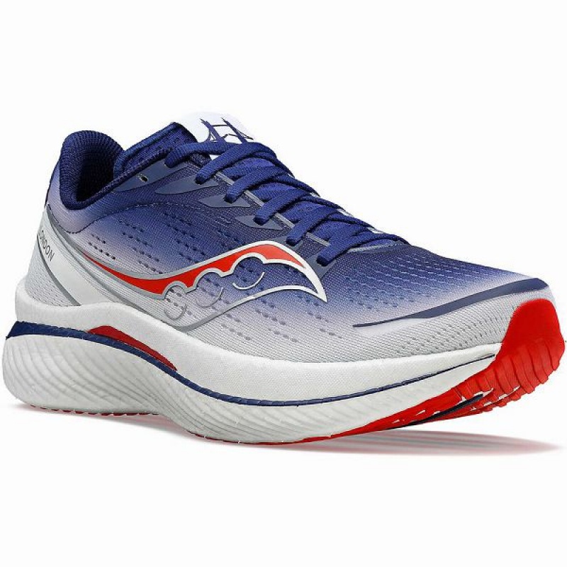 Men's Saucony London Endorphin Speed 3 Running Shoes Navy / White | DHUCYQR-89