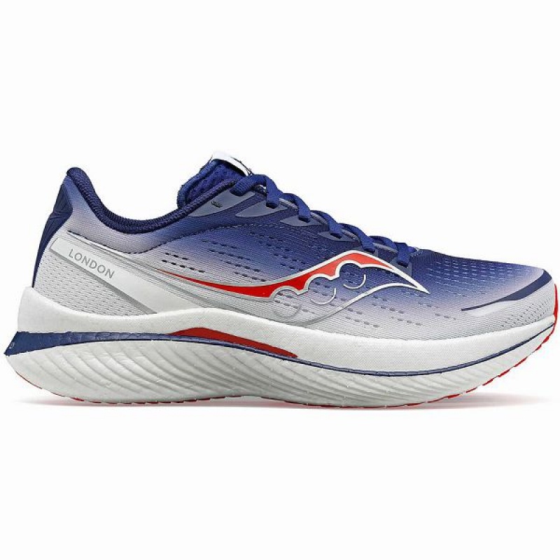 Men\'s Saucony London Endorphin Speed 3 Running Shoes Navy / White | DHUCYQR-89