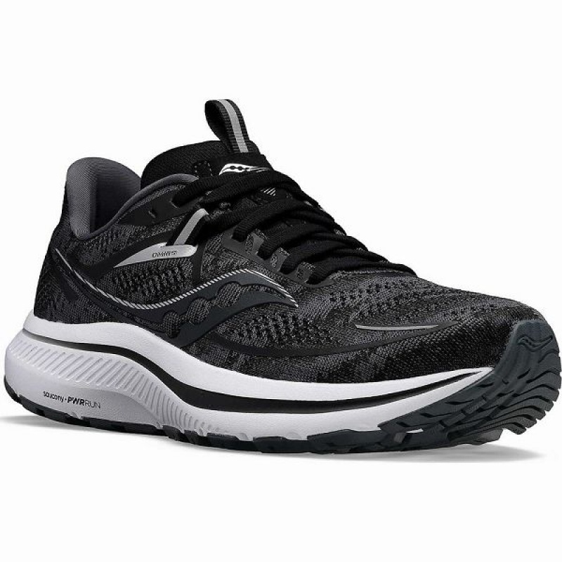 Men's Saucony Omni 21 Running Shoes Black / White | YKTFGQJ-31