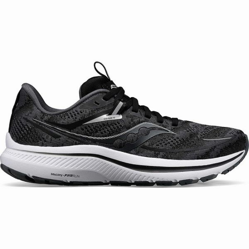 Men\'s Saucony Omni 21 Running Shoes Black / White | YKTFGQJ-31