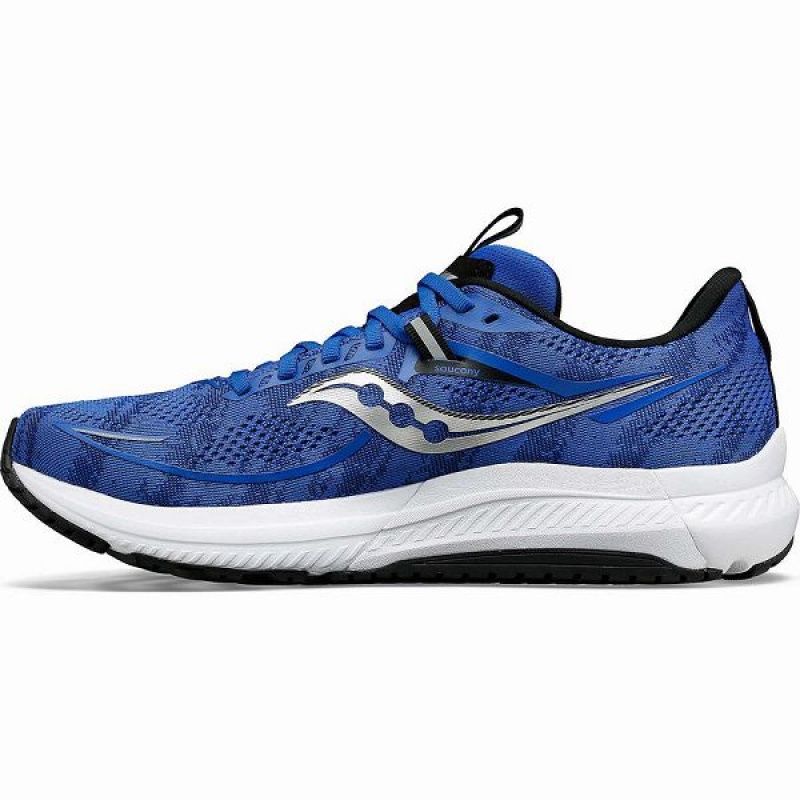 Men's Saucony Omni 21 Running Shoes Blue / Black | QYMFBNL-34