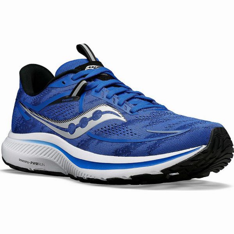 Men's Saucony Omni 21 Running Shoes Blue / Black | QYMFBNL-34