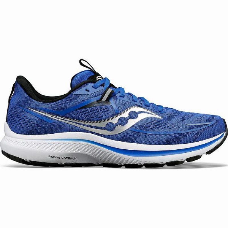 Men\'s Saucony Omni 21 Running Shoes Blue / Black | QYMFBNL-34