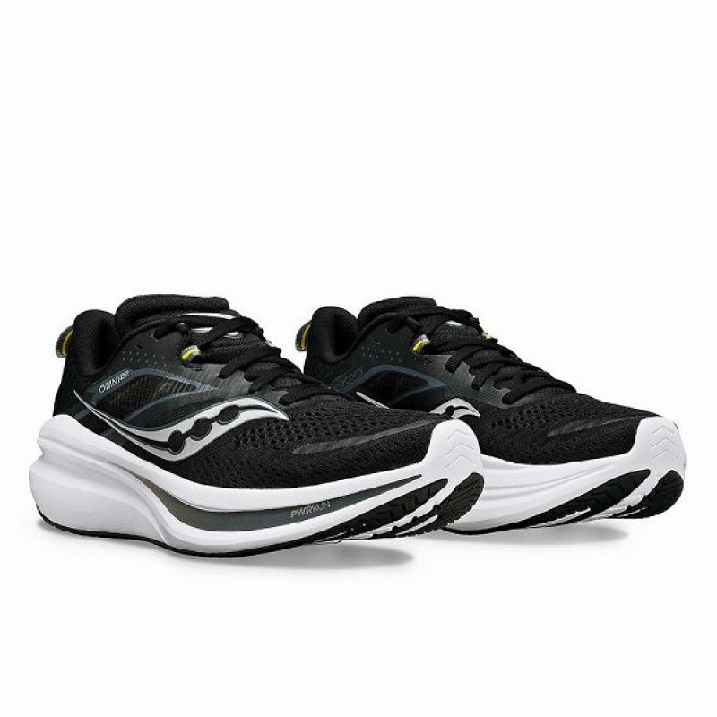 Men's Saucony Omni 22 Running Shoes Black / White | IOKYWVM-85