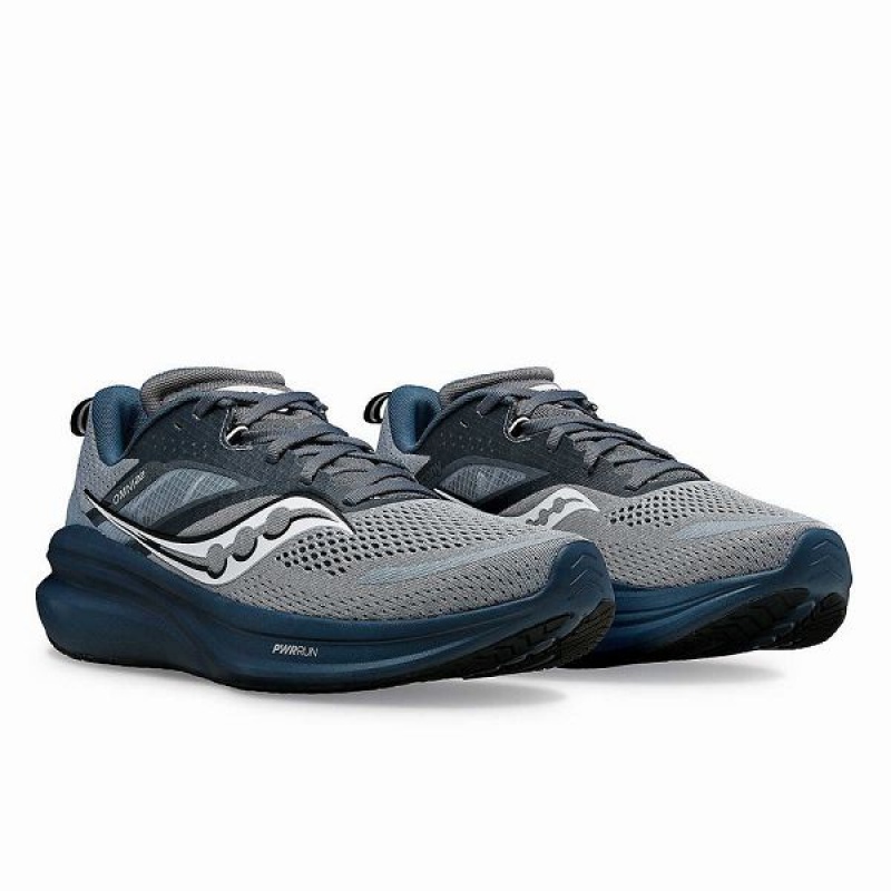 Men's Saucony Omni 22 Running Shoes Grey / Navy | LAQMWCK-75