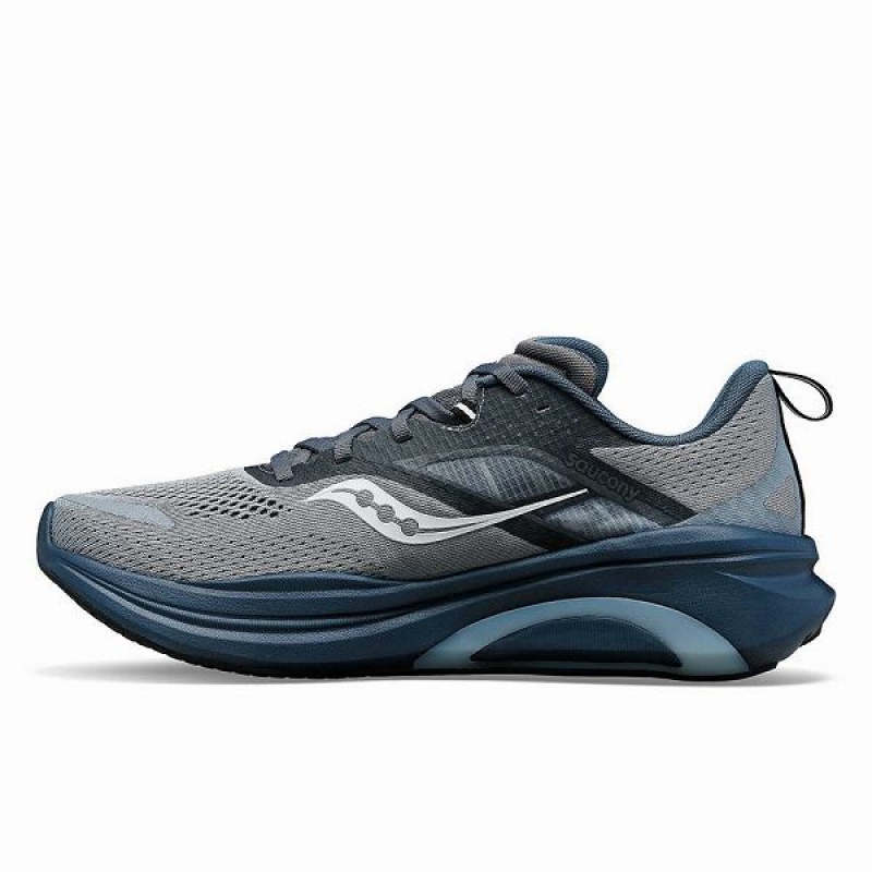 Men's Saucony Omni 22 Running Shoes Grey / Navy | LAQMWCK-75