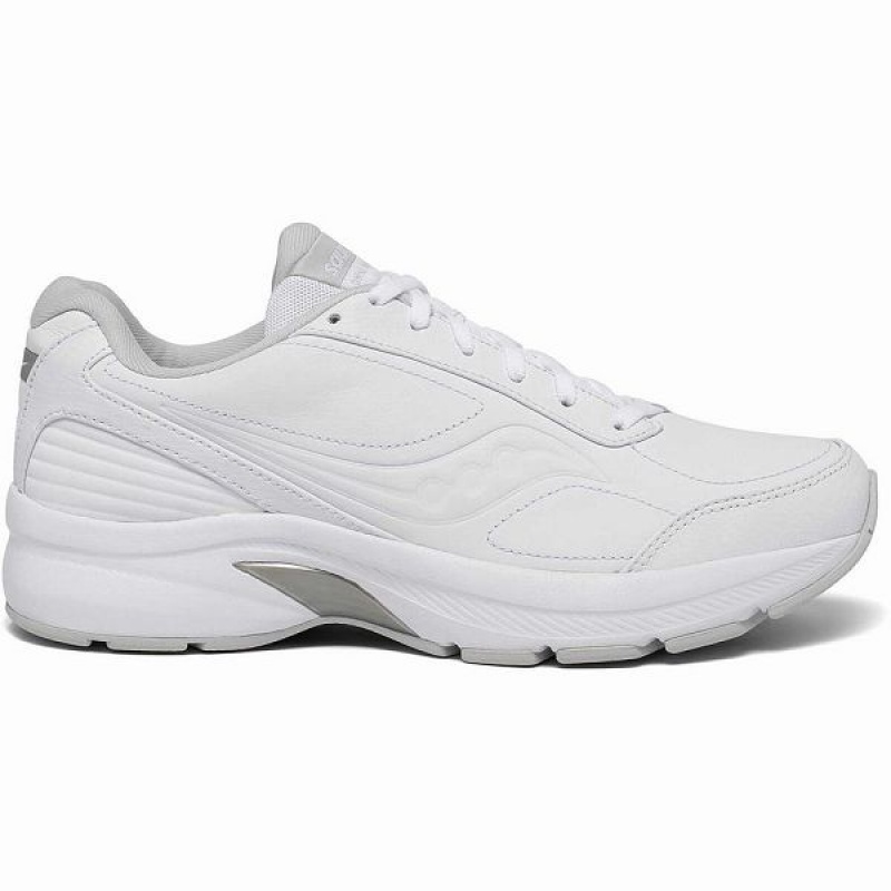 Men\'s Saucony Omni Walker 3 Wide Walking Shoes White | RZNPAKV-13