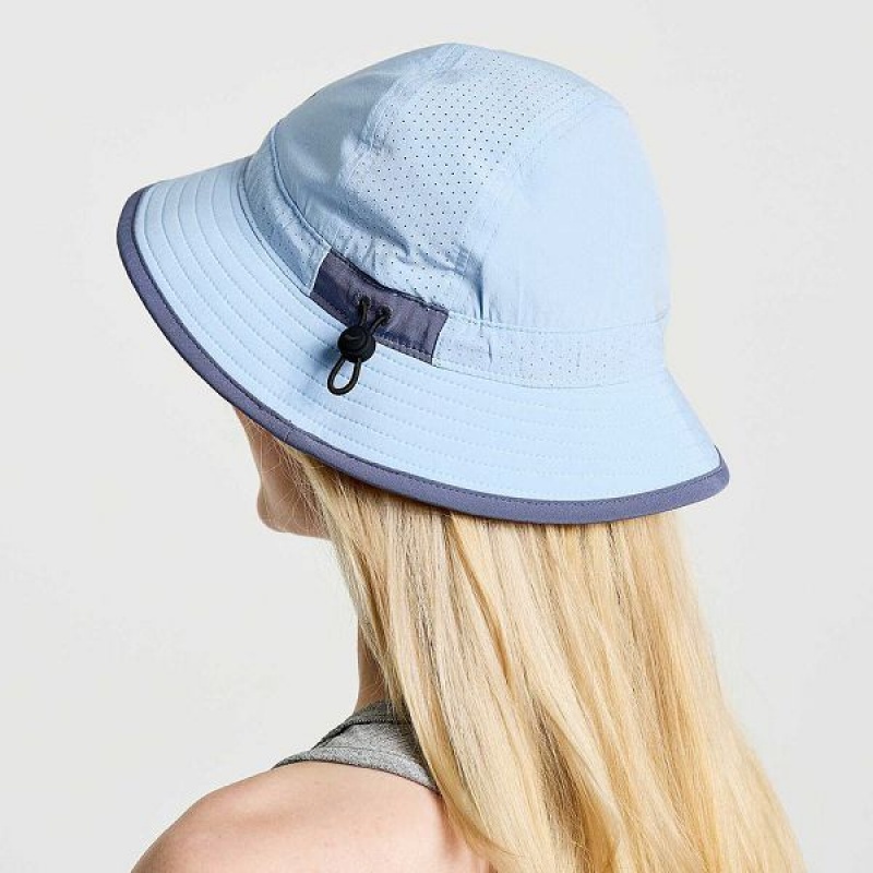 Men's Saucony Outpace Bucket Hats Blue | PWVXANQ-68