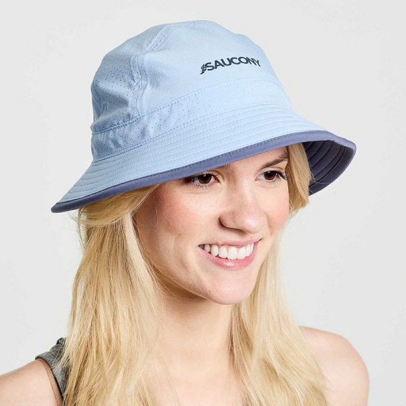 Men\'s Saucony Outpace Bucket Hats Blue | PWVXANQ-68