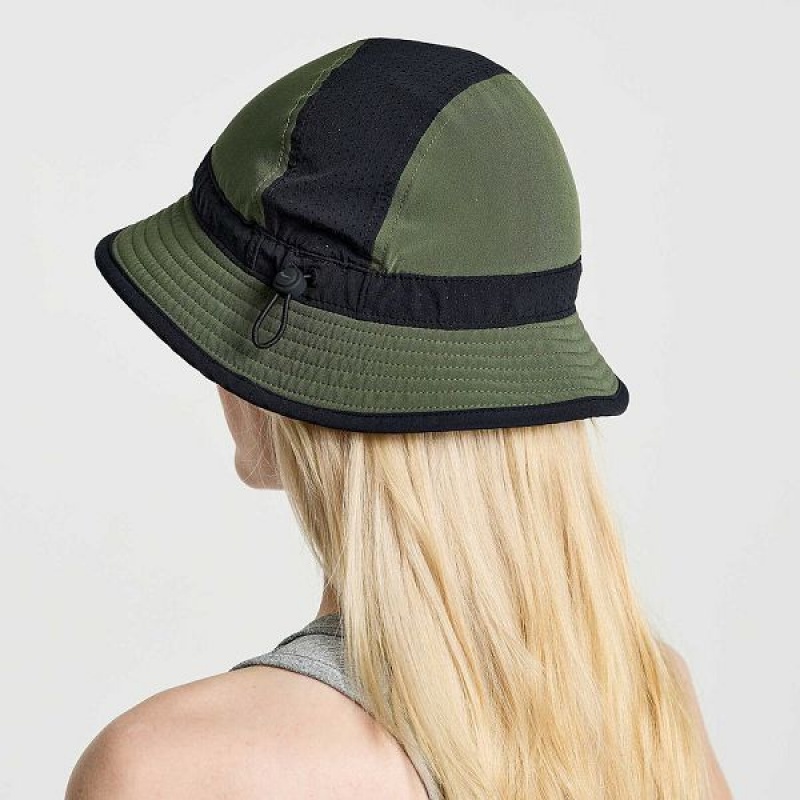 Men's Saucony Outpace Bucket Hats Dark Green | GTRBJVE-04