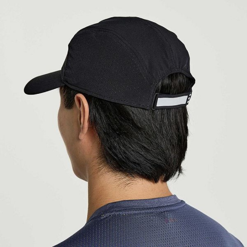 Men's Saucony Outpace Hats Black | YEIWCTN-59