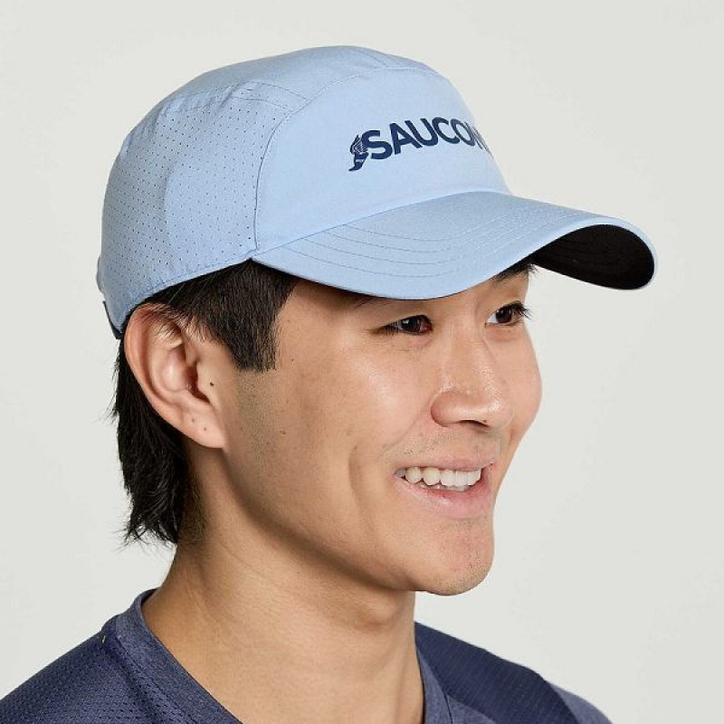 Men's Saucony Outpace Hats Blue | CLDWMPN-97