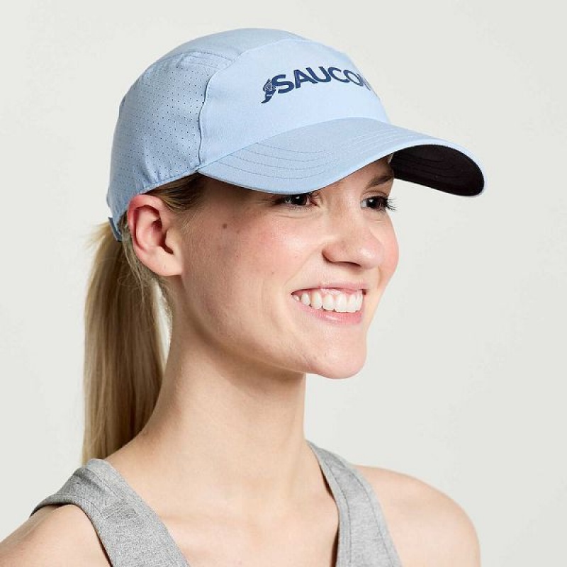 Men\'s Saucony Outpace Hats Blue | CLDWMPN-97