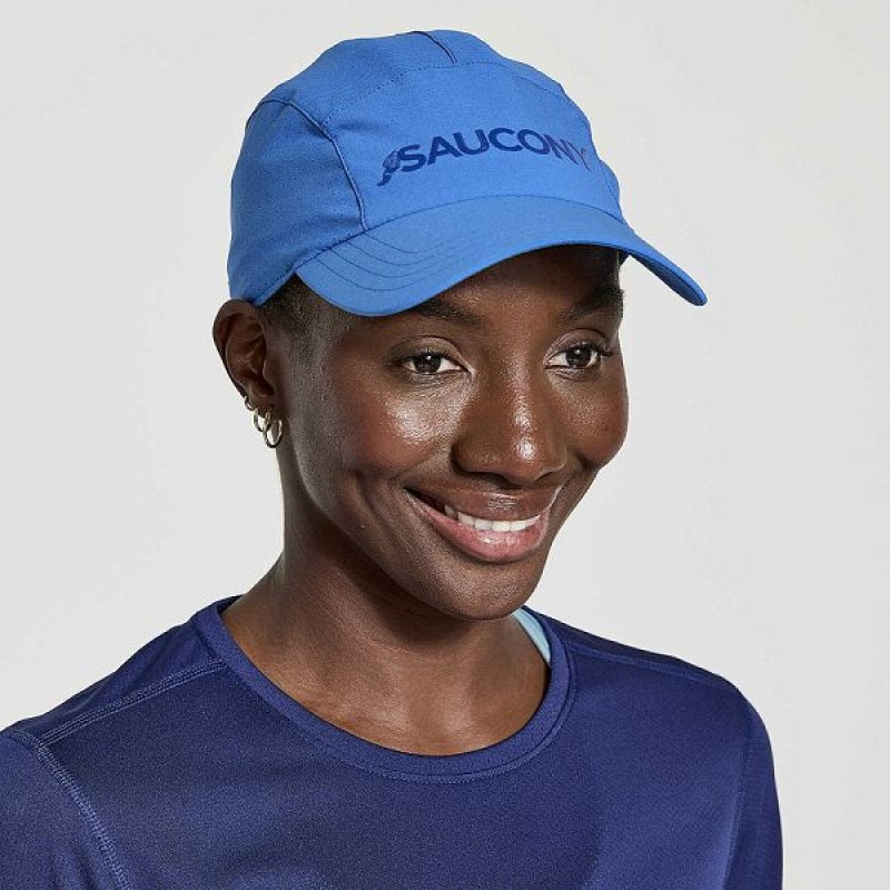 Men's Saucony Outpace Hats Blue | FVWLIBA-10