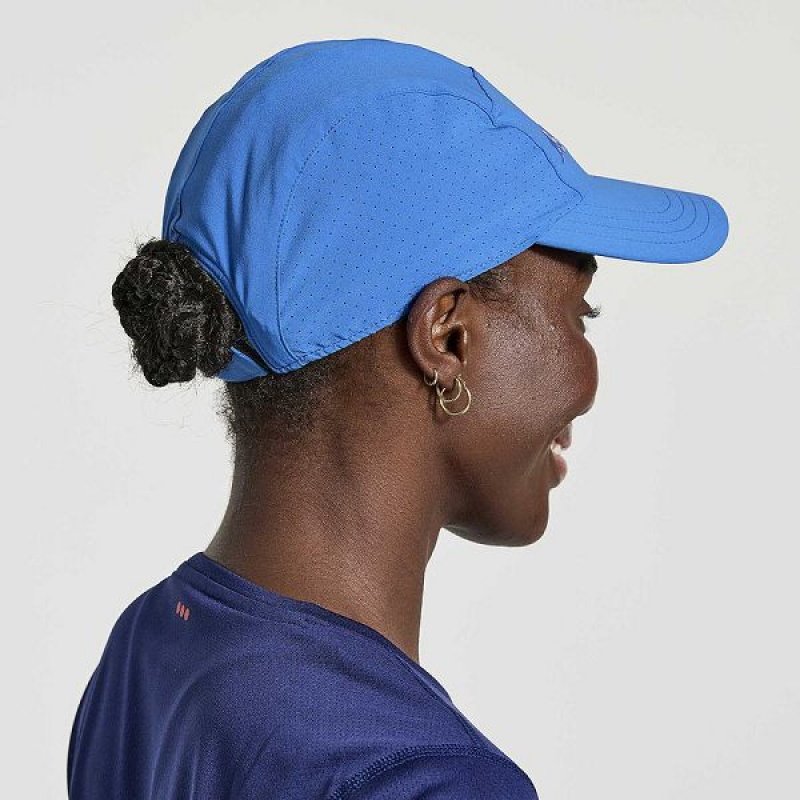 Men's Saucony Outpace Hats Blue | FVWLIBA-10