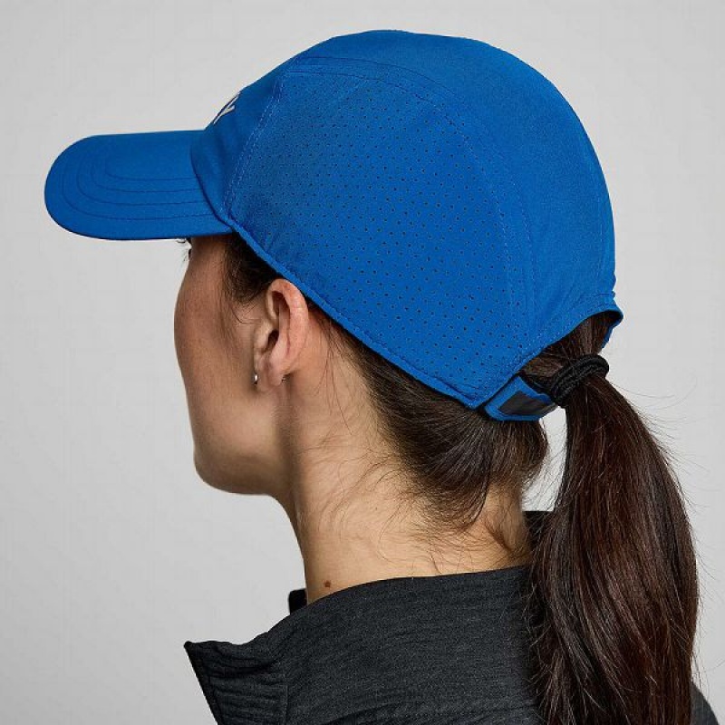 Men's Saucony Outpace Hats Blue | MNKXVAI-82