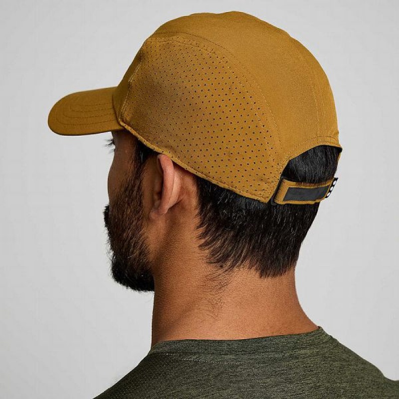 Men's Saucony Outpace Hats Brown | CSWMBKH-24