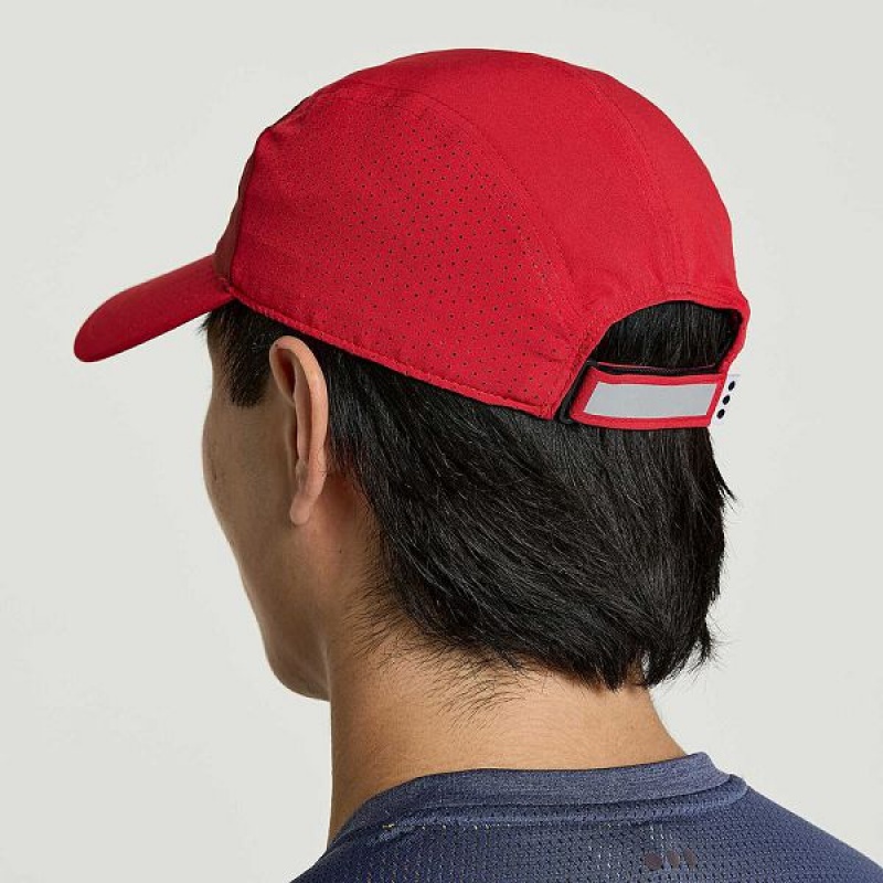 Men's Saucony Outpace Hats Red | JKDEZYM-91