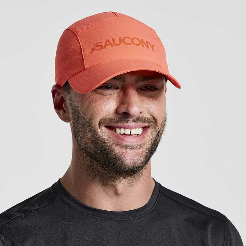 Men's Saucony Outpace Hats Red | OMHRVDJ-86