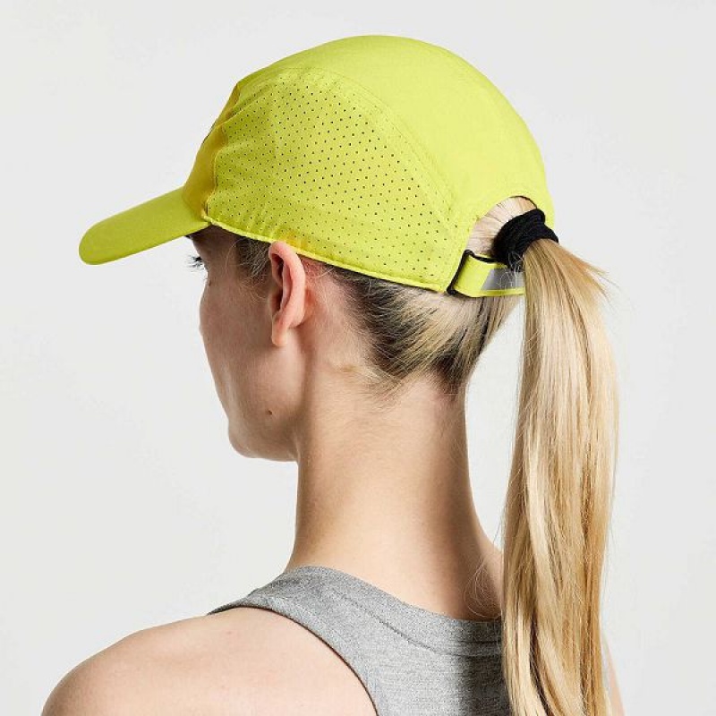 Men's Saucony Outpace Hats Yellow | UQZACMD-50