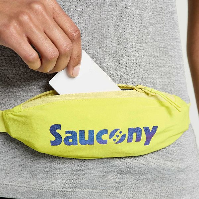 Men's Saucony Outpace Run Belt Belt Bags Yellow | RVDFHJT-12