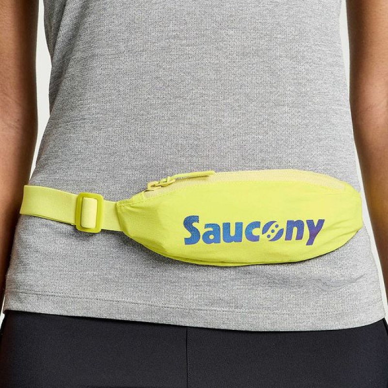 Men's Saucony Outpace Run Belt Belt Bags Yellow | RVDFHJT-12