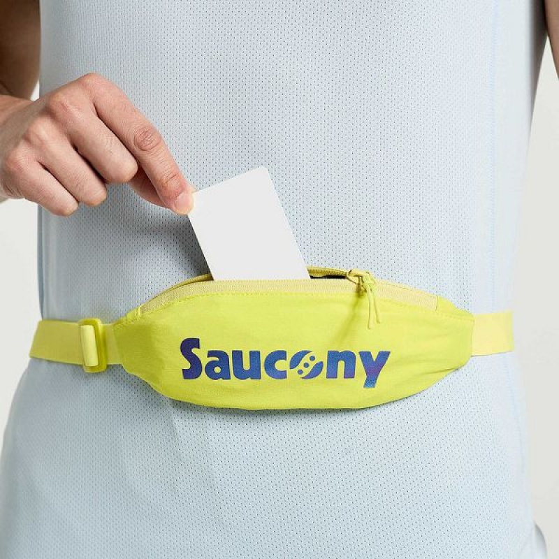 Men's Saucony Outpace Run Belt Belt Bags Yellow | RVDFHJT-12