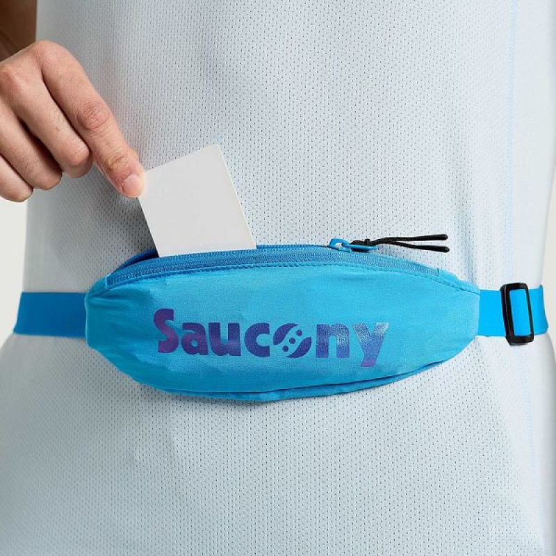 Men's Saucony Outpace Run Belt Belt Bags AZURE | KOYNJUX-82