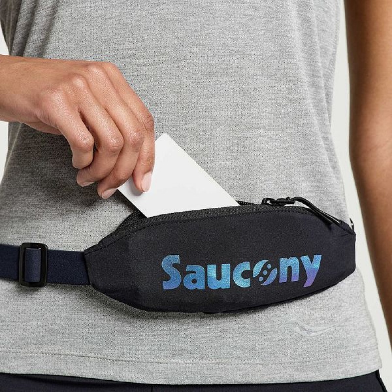 Men's Saucony Outpace Run Belt Belt Bags Black | LCDVIAQ-75