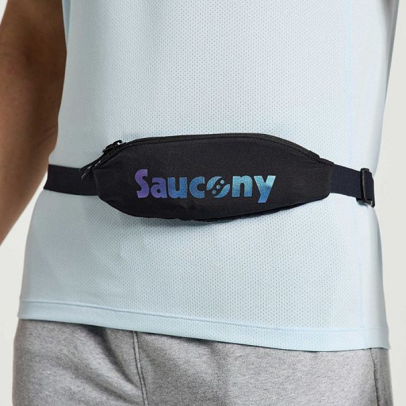 Men's Saucony Outpace Run Belt Belt Bags Black | LCDVIAQ-75