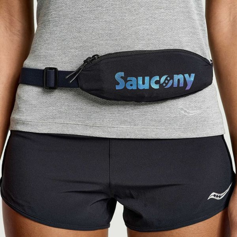 Men\'s Saucony Outpace Run Belt Belt Bags Black | LCDVIAQ-75