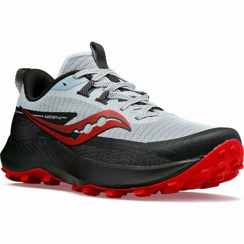 Men's Saucony Peregrine 13 Running Shoes Blue / Red | FXVCSTY-10