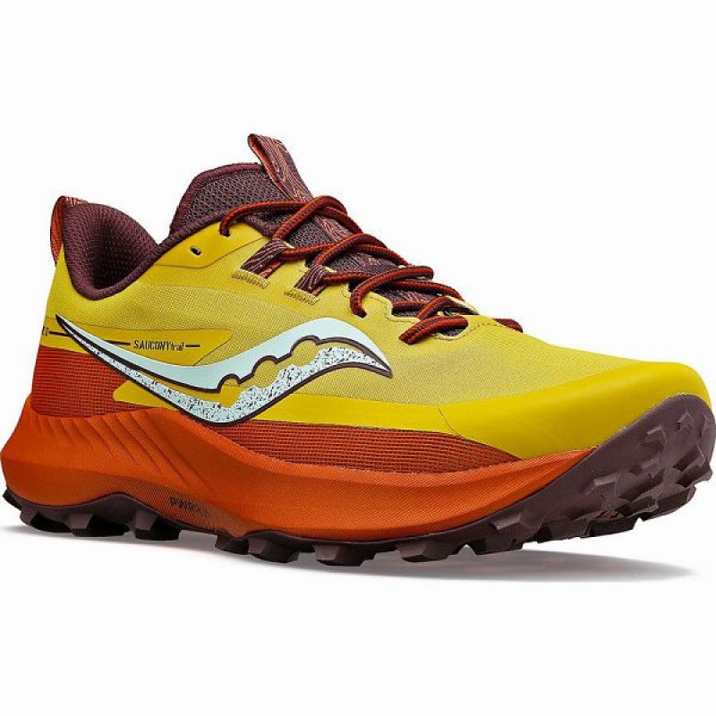 Men's Saucony Peregrine 13 Running Shoes Yellow | FGZXHET-50