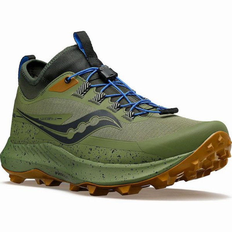 Men's Saucony Peregrine 13 ST Trail Running Shoes Khaki / Brown | LRPNMXC-50