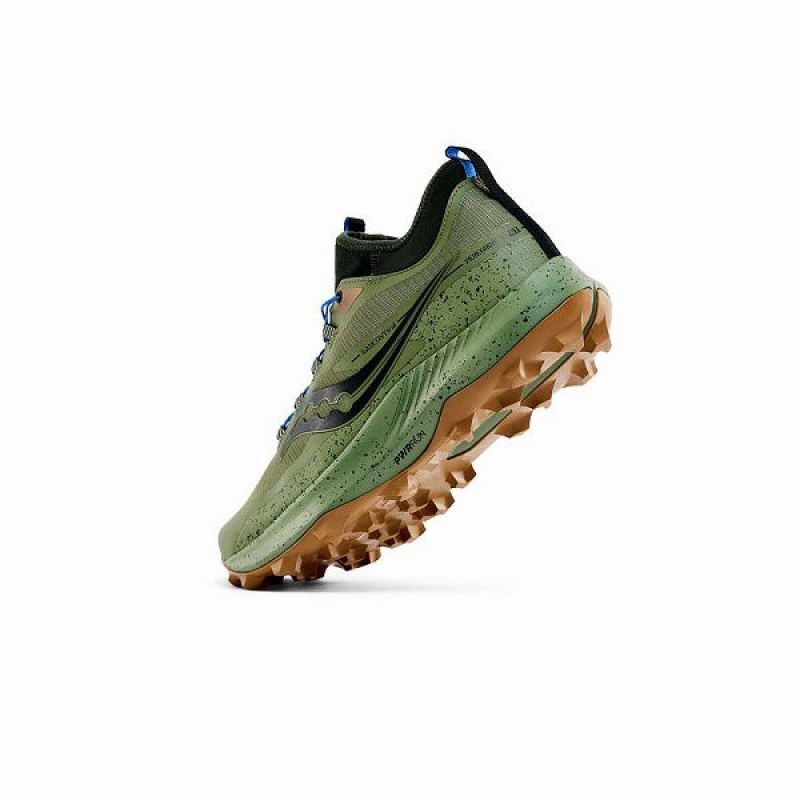 Men's Saucony Peregrine 13 ST Trail Running Shoes Khaki / Brown | LRPNMXC-50