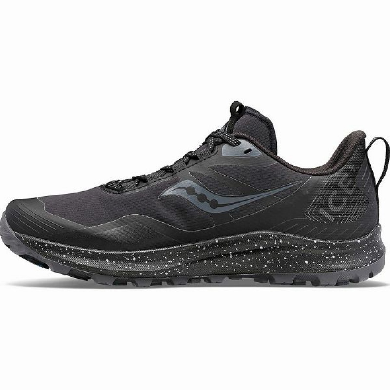 Men's Saucony Peregrine ICE+ 3 Running Shoes Black / Grey | RCAYDQJ-80