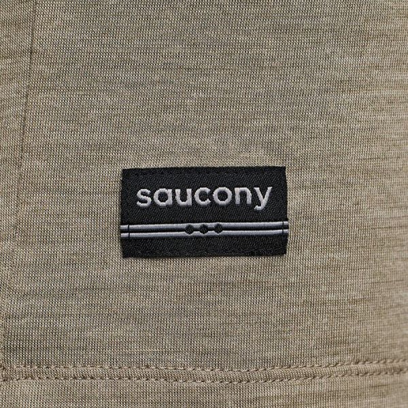 Men's Saucony Peregrine Merino Long Sleeve T Shirts Coffee | FKMNQTU-24