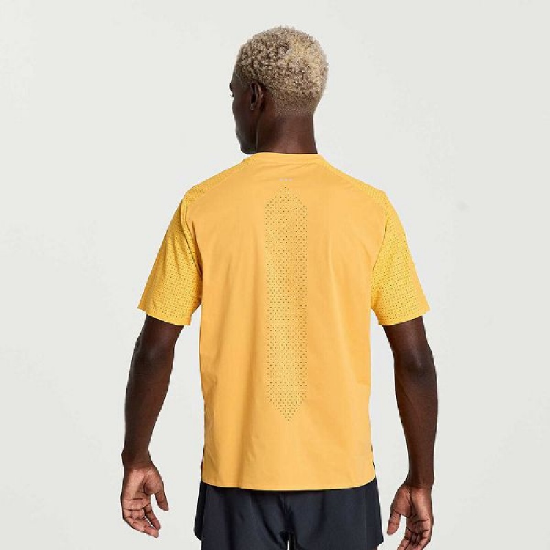 Men's Saucony Pinnacle Short Sleeve T Shirts Orange | IKYVLWZ-79