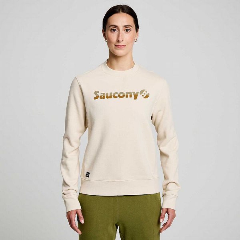 Men's Saucony Recovery Crew Sweatshirt Beige | ZAYRXIM-27