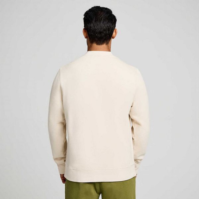 Men's Saucony Recovery Crew Sweatshirt Beige | ZAYRXIM-27