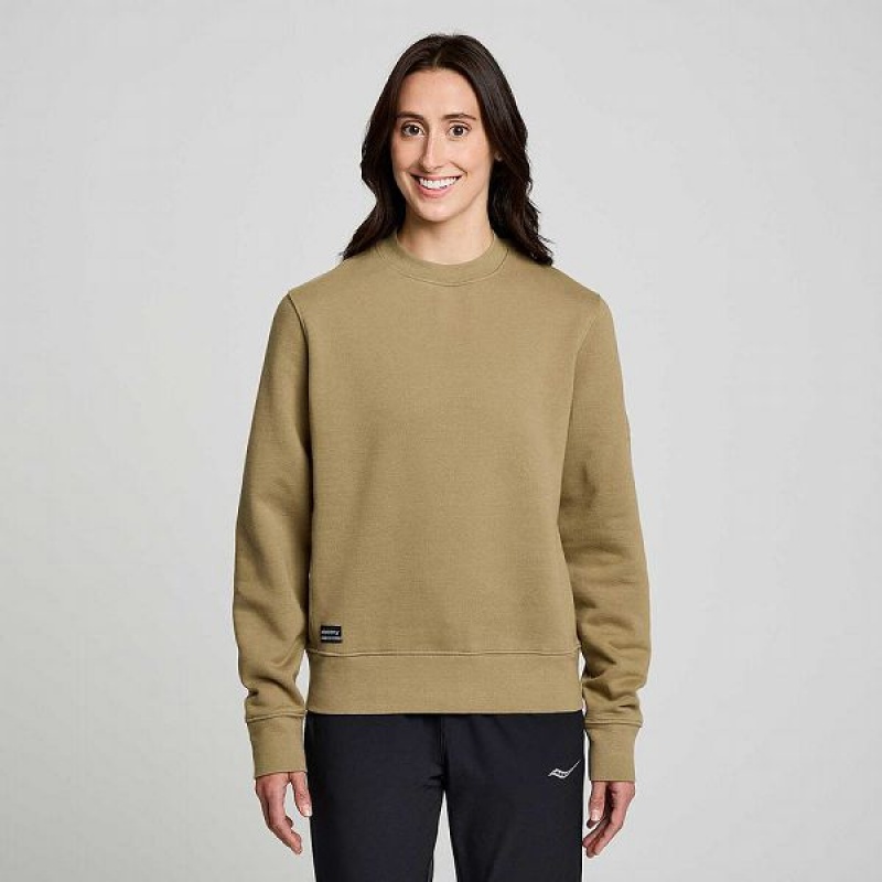 Men's Saucony Recovery Crew Sweatshirt Coffee | BKYECXD-25