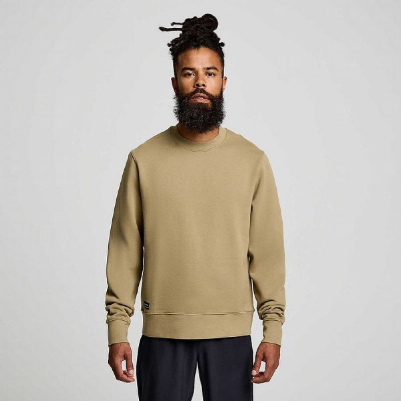 Men's Saucony Recovery Crew Sweatshirt Coffee | BKYECXD-25