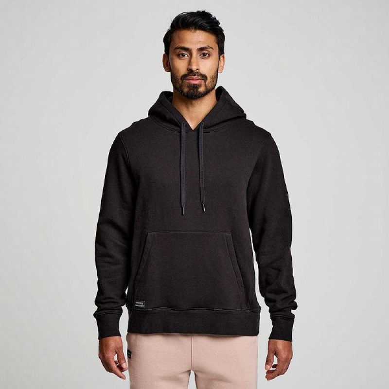 Men's Saucony Recovery Hoody Hoodie Black | YDZFTGH-29