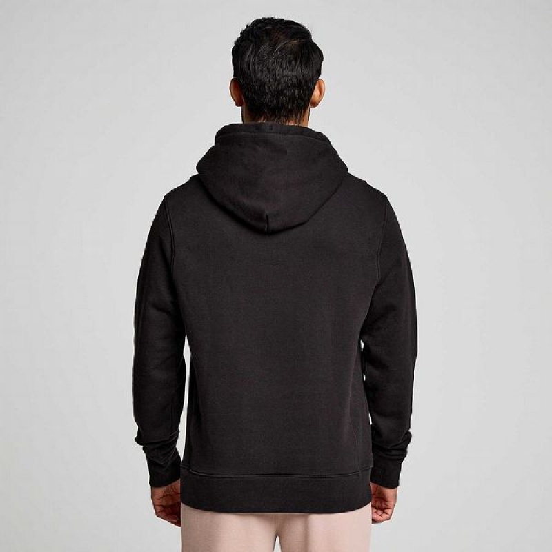 Men's Saucony Recovery Hoody Hoodie Black | YDZFTGH-29