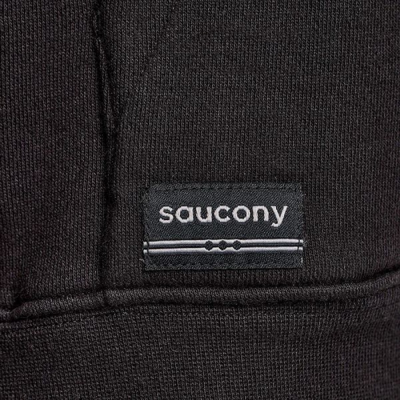 Men's Saucony Recovery Hoody Hoodie Black | YDZFTGH-29