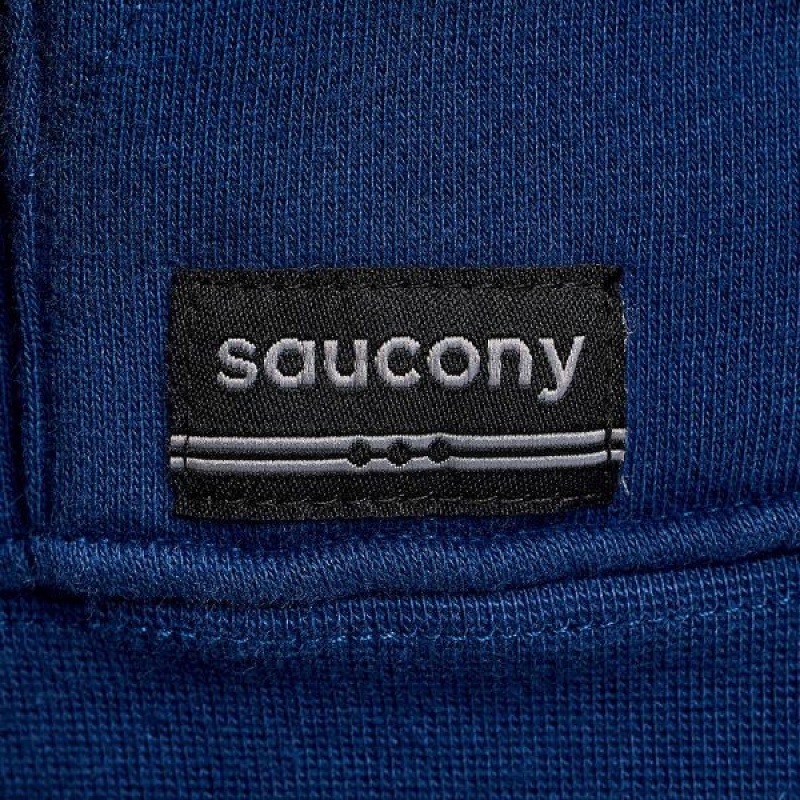 Men's Saucony Recovery Hoody Hoodie Indigo | PGOBNRZ-72